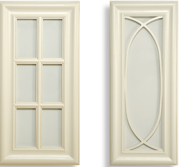 cabinet doors with glass panes. French Cream Glass Doors - RTA